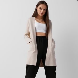 Simons Twik nude pink oversized open cardigan with pockets